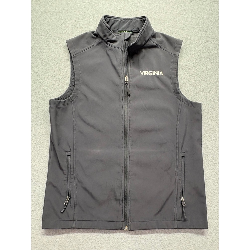 Crossland Mens Virginia Softshell Fleece Lined Vest Gray Full Zip Size M 120156